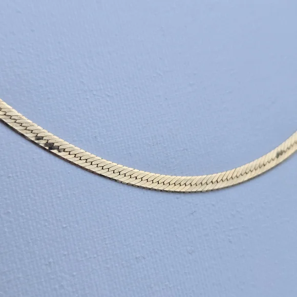 14k Gold Necklace Flat Herringbobe